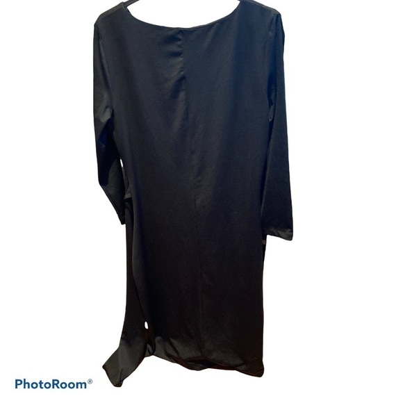 PETER NYGUARD black elegant Lycra  midi dress Sz S - Picture 3 of 11